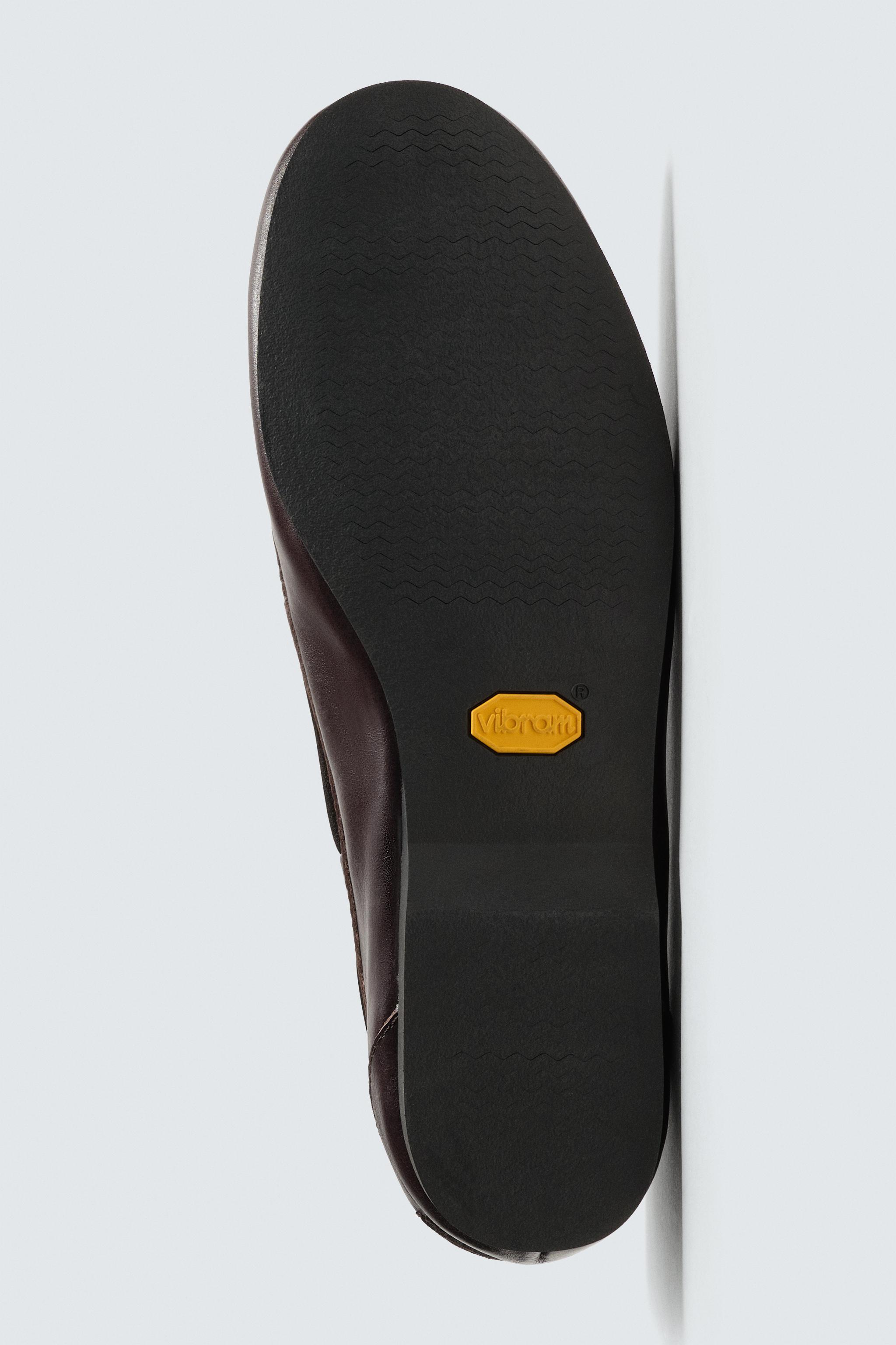 LEATHER BOAT SHOES WITH VIBRAM® SOLE AARON LEVINE X ZARA